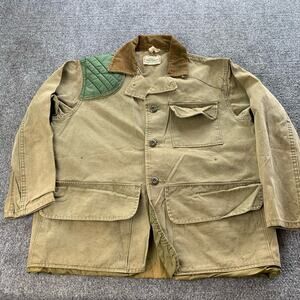 Vintage SAFTBAK Hunting Jacket Mens Medium Brown Shoulder Pad Shooting Outdoor